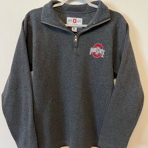 Ohio State University Embroidered Quarter-Zip Sweater